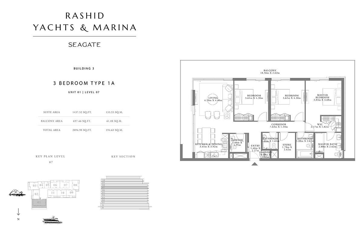 Type 1A, Unit 01, Level 07  Building 3